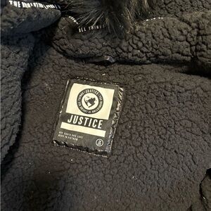 Justice Cozy Black Sherpa Jacket